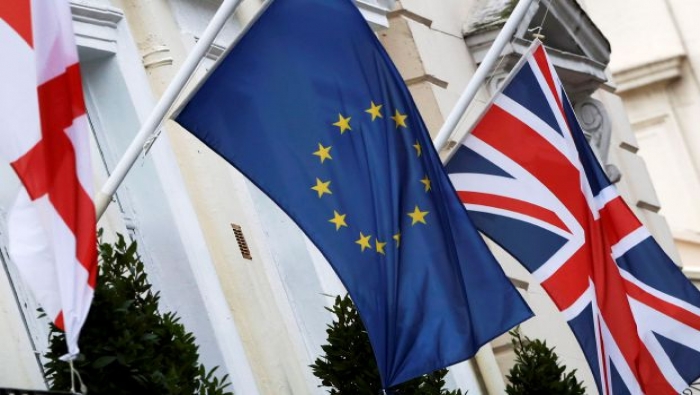 العلم البريطاني والاتحاد الاوروبي