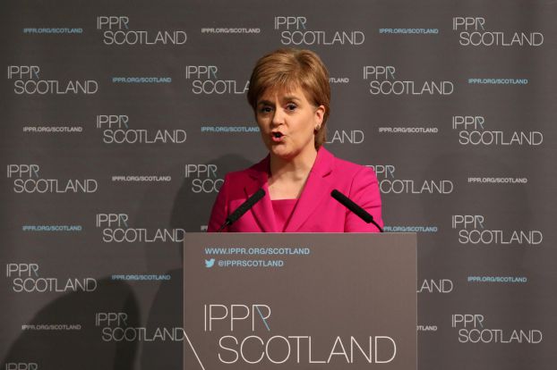 Scotland's First Minister Nicola Sturgeon speaks at the conference of the Institute for Public Policy Research (IPPR) think tank in Edinburgh, Scotland July 25, 2016.   REUTERS/Andrew Milligan/Pool