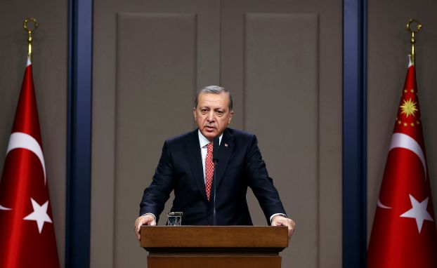 Turkish President Tayyip Erdogan speaks during a news conference in Ankara, Turkey, November 16, 2016. Kayhan Ozer/Presidential Palace/Handout via REUTERS ATTENTION EDITORS - THIS PICTURE WAS PROVIDED BY A THIRD PARTY. FOR EDITORIAL USE ONLY. NO RESALES. NO ARCHIVE.